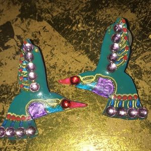 Colorful Hummingbird Earrings Large Lightweight